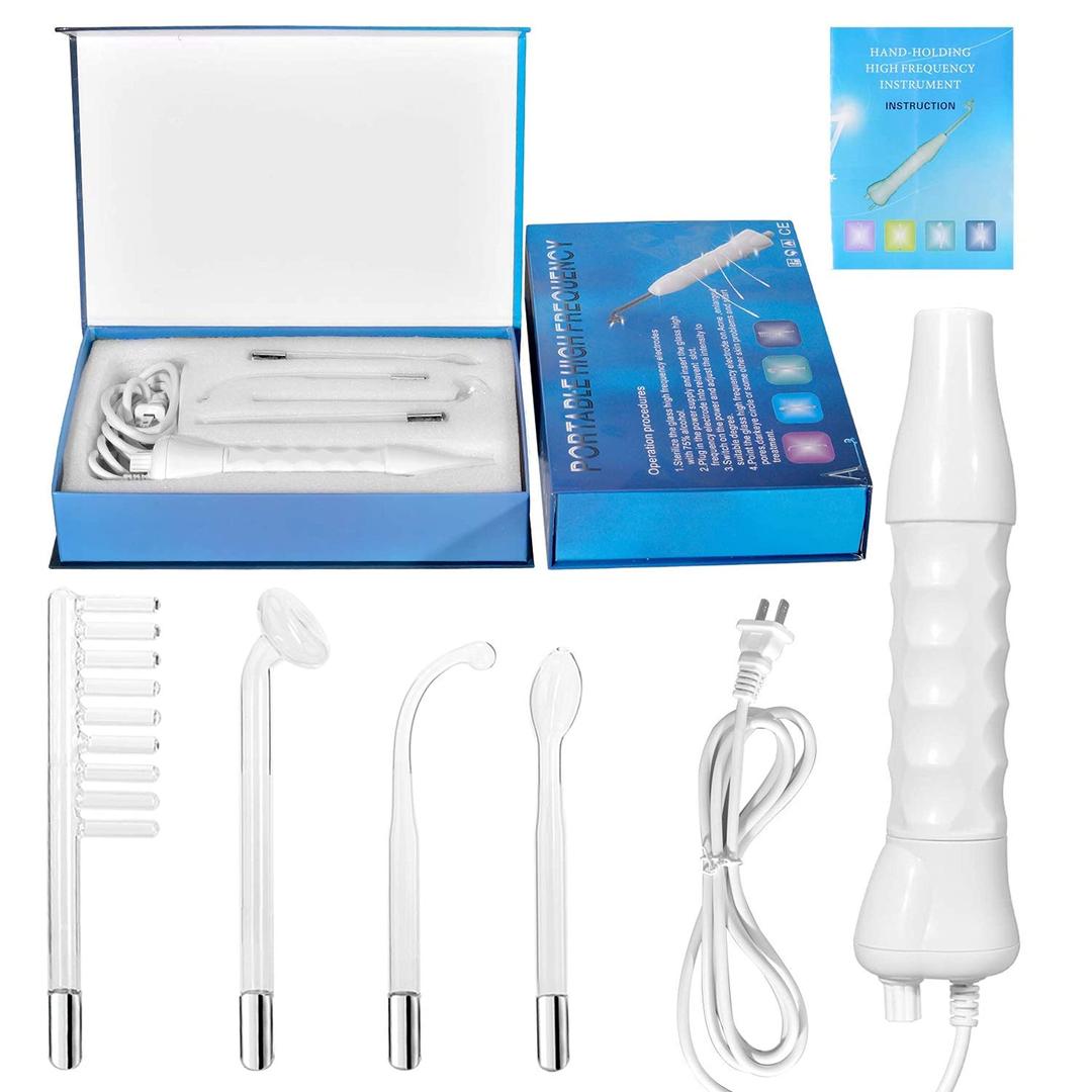 Portable 4-in-1 High-Frequency Facial Wand for Acne, Wrinkles & Skin Tightening - Blush & Bloom