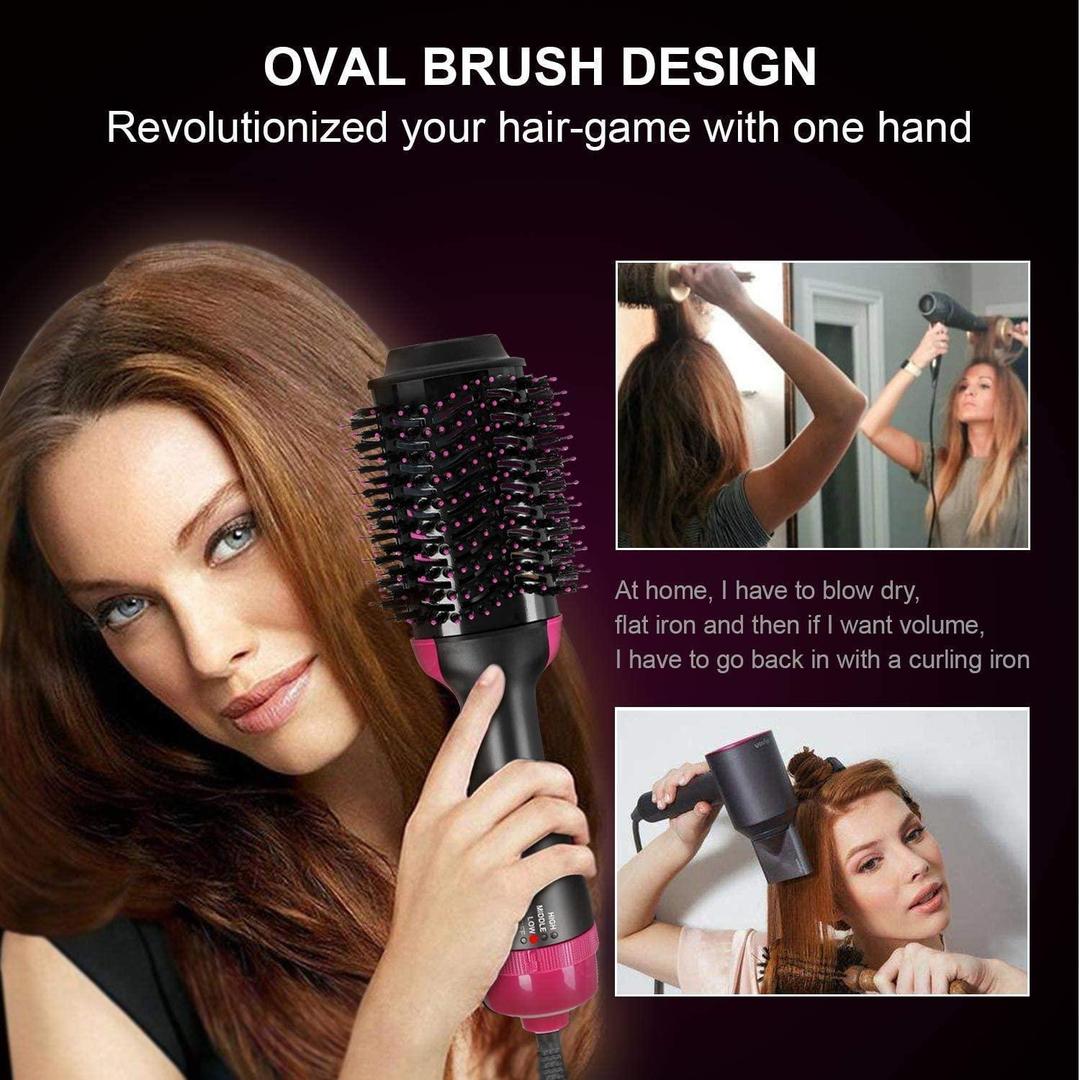 One Step Hair Dryer and Volumizer Round Hot Air Brush - Blush & Bloom