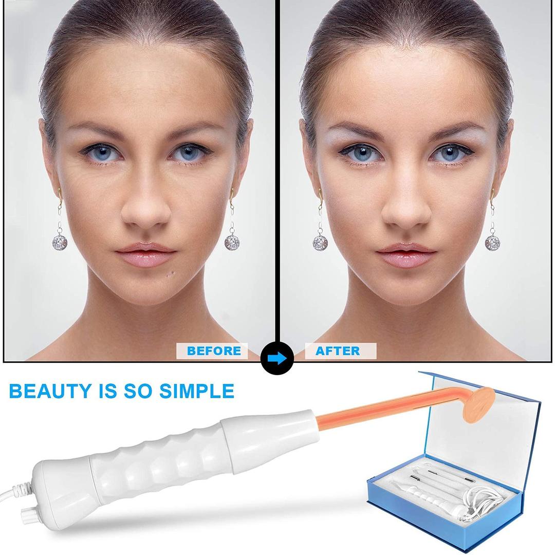 Portable 4-in-1 High-Frequency Facial Wand for Acne, Wrinkles & Skin Tightening - Blush & Bloom