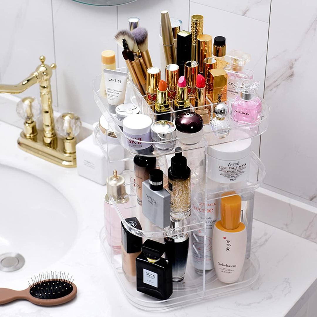 360° Rotating Acrylic Makeup and Perfume Organizer - Blush & Bloom