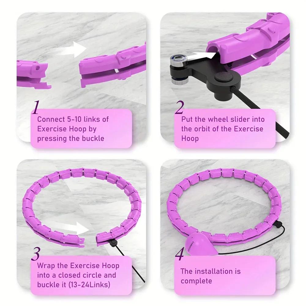 Hula Hoop for Adults - Adjustable 24-Section Exercise Hoop - Blush & Bloom