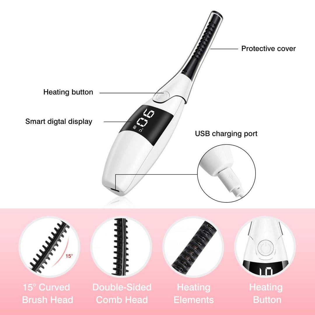 Heated Electric Eyelash Curler with LCD Display - Blush & Bloom