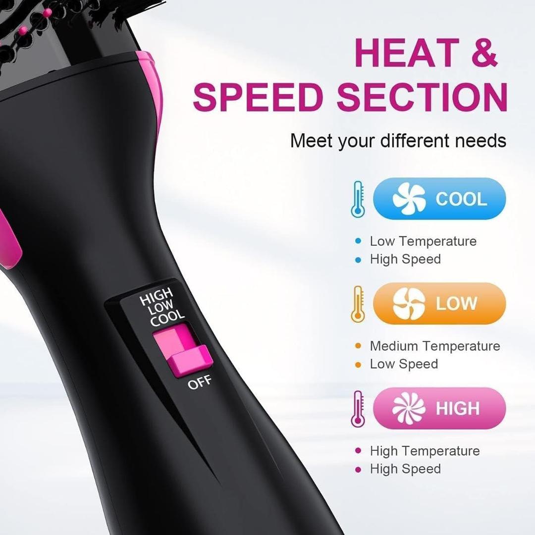 One Step Hair Dryer and Volumizer Round Hot Air Brush - Blush & Bloom